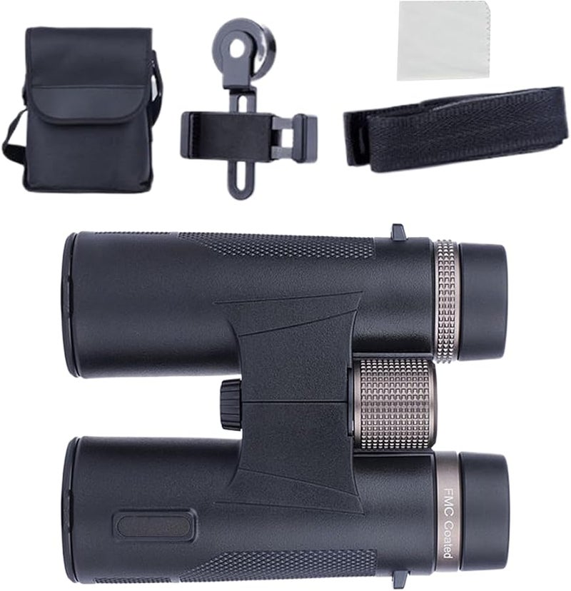 Black Compact Binoculars 12X Magnification HD Waterproof for Bird Watching Hunting Travel - Image 1