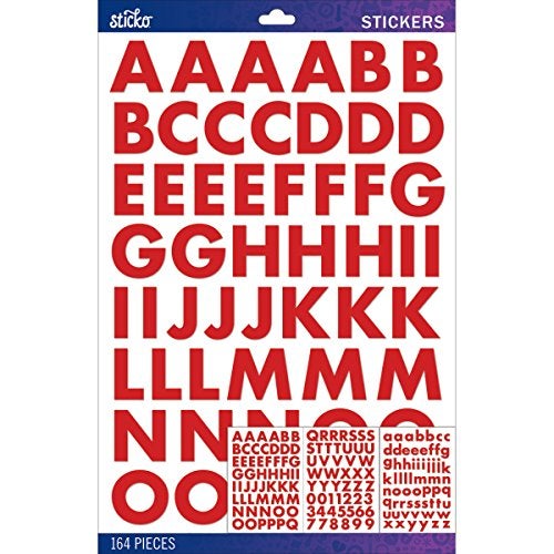 Sticko Large Sticker Alpha-Futura Bold-Red (164 Pieces) 52-90038 - Image 4