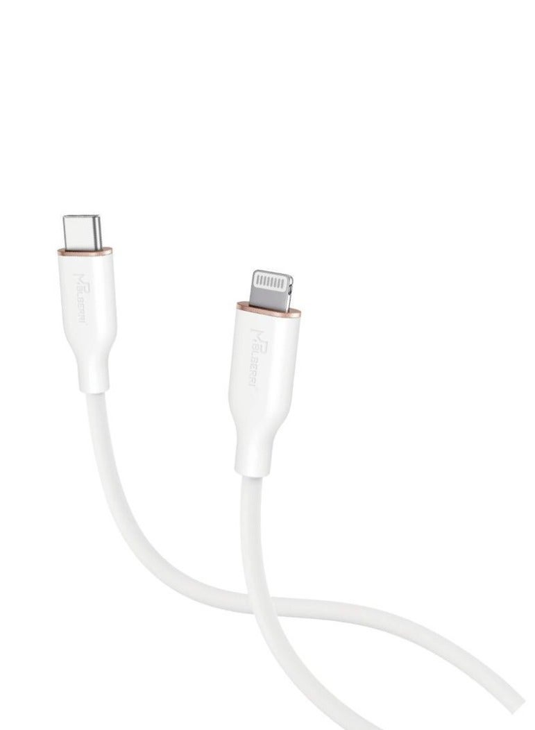 MPBLBERRI USB-C to Lightning PD Fast Charging Cable 1M – 27W Power Delivery Type-C to iPhone Charging & Data Sync Cable Compatible with iPhone, iPad