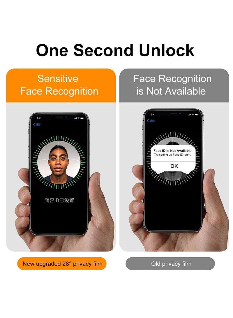 BORTONY Pack of 2 Privacy Screen Protector Compatible with iPhone 14/13/13 Pro Privacy [9H Hardness] [Anti-scratch] Anti-spy Tempered Glass Film for Apple iPhone 14/13/13 Pro 6.1 inch - Image 5