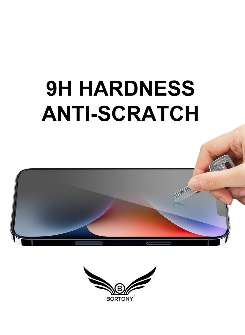BORTONY Pack of 2 Privacy Screen Protector Compatible with iPhone 14/13/13 Pro Privacy [9H Hardness] [Anti-scratch] Anti-spy Tempered Glass Film for Apple iPhone 14/13/13 Pro 6.1 inch - Image 3