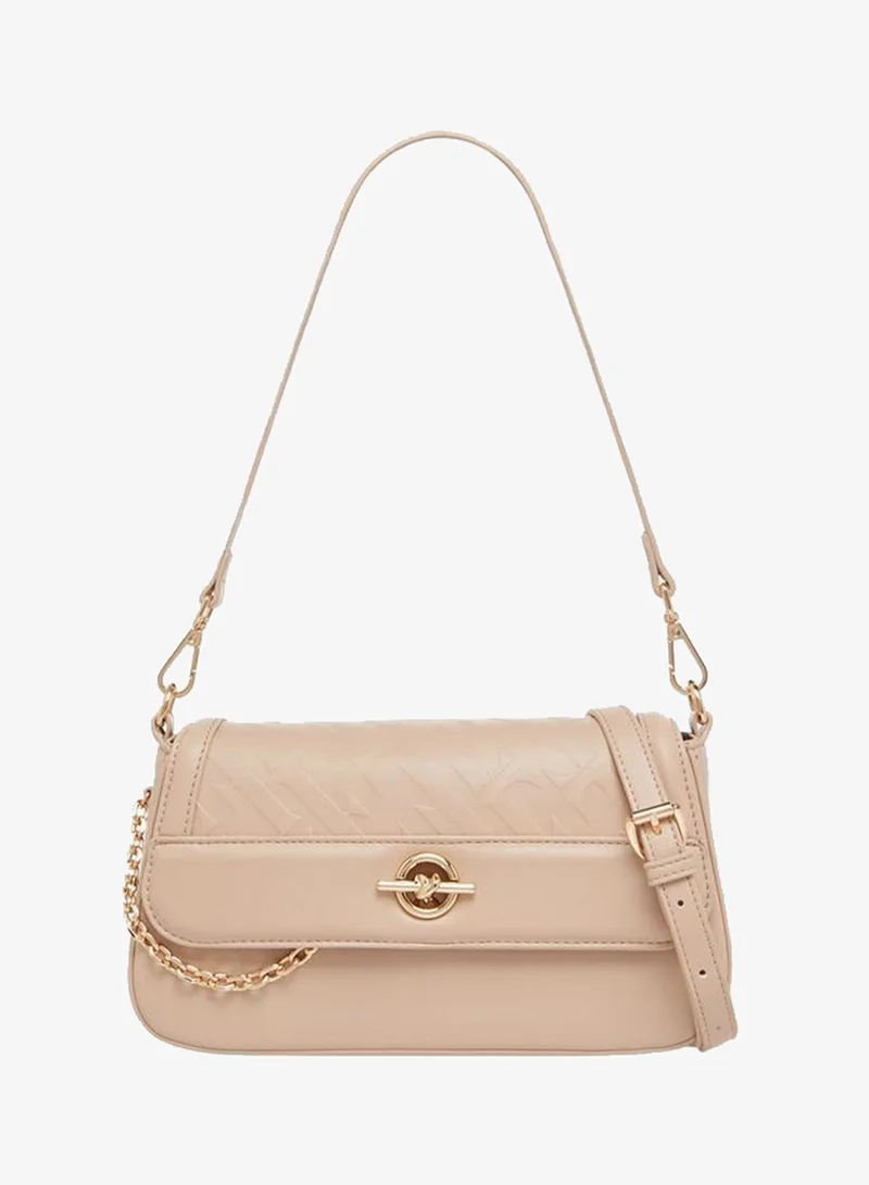 ELLE Logo Embossed Crossbody Bag with Detachable Straps