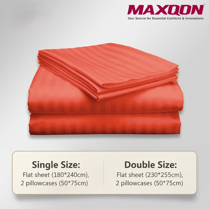 ماكسكون طقم ملاية سرير مايكروفايبر فاخر مكوّن من 3 قطع – ملاية مسطحة مقاس (180×240 سم) مع 2 كيس وسادة (50×75 سم) – ناعم جداً، قابل للتنفس، ومقاوم للتجاعيد – مناسب لأسرة السنجل والتوين – مثالي للاستخدام المنزلي والفندقي - Image 3