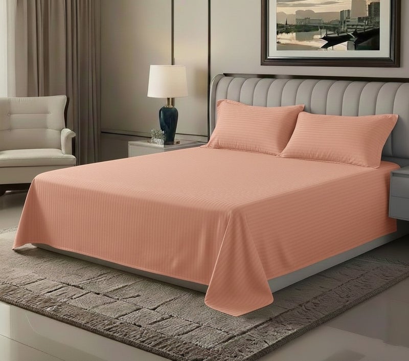 ماكسكون طقم ملاية سرير مايكروفايبر فاخر مكوّن من 3 قطع – ملاية مسطحة مقاس (180×240 سم) مع 2 كيس وسادة (50×75 سم) – ناعم جداً، قابل للتنفس، ومقاوم للتجاعيد – مناسب لأسرة السنجل والتوين – مثالي للاستخدام المنزلي والفندقي - Image 1