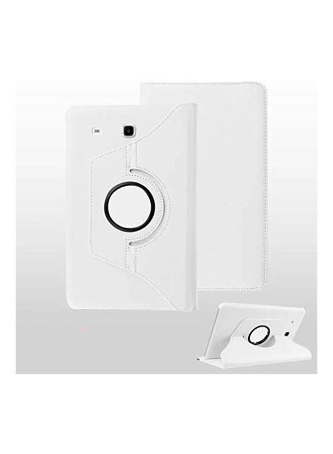 NIBEMINENT Samsung Tab E 9.6 T560 Tablet Computer Protective Holster 360 Degree Litchi Grain, Rotating Leather Cover White - Image 1