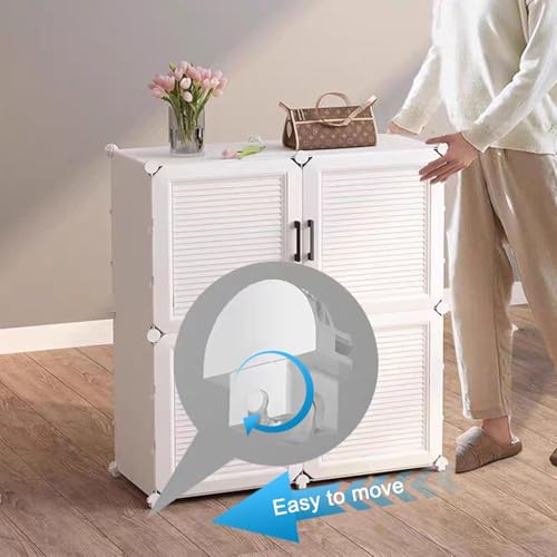 EXVITO 6 Door Shoe Rack with Shelf, Folding Shoe Rack for Bedroom, Living Room,Entryway, Footwear Stand for Home, Organizer, ShoeRack Plastic | Plastic Shoes Rack for Home - White - Image 4