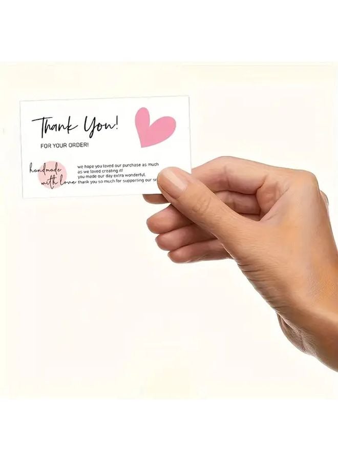 50 قطعة بطاقات شكر بيضاء 3.5x2.1 بوصة ملاحظات تقدير للعملاء هدايا عملاء - Image 4