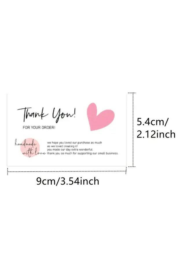 50 قطعة بطاقات شكر بيضاء 3.5x2.1 بوصة ملاحظات تقدير للعملاء هدايا عملاء - Image 3