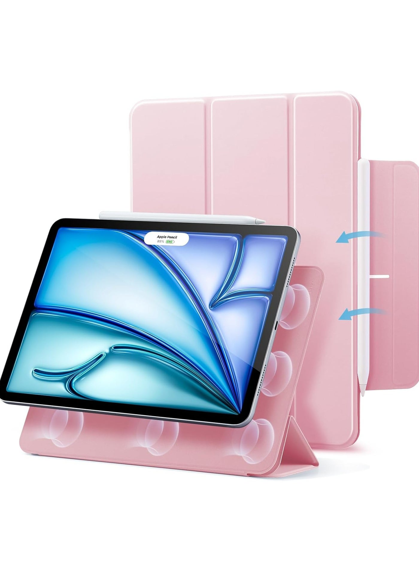 Magnetic Case For iPad Air 11 inch M3/M2 2025/2024 Gen iPad Air 11 Case/Case For iPad Air 5 10.9 inch 2022/Air 4 10.9 inch 2020 iPad Air 10.9 Case Slim Stand Convenient Magnetic Attachment Auto Sleep/Wake Slim Stand Cover for air 6th/air 7th 11inch 2025/2024,Air 5th/air 4th 10.9inch 2022/2020 Rebound Series