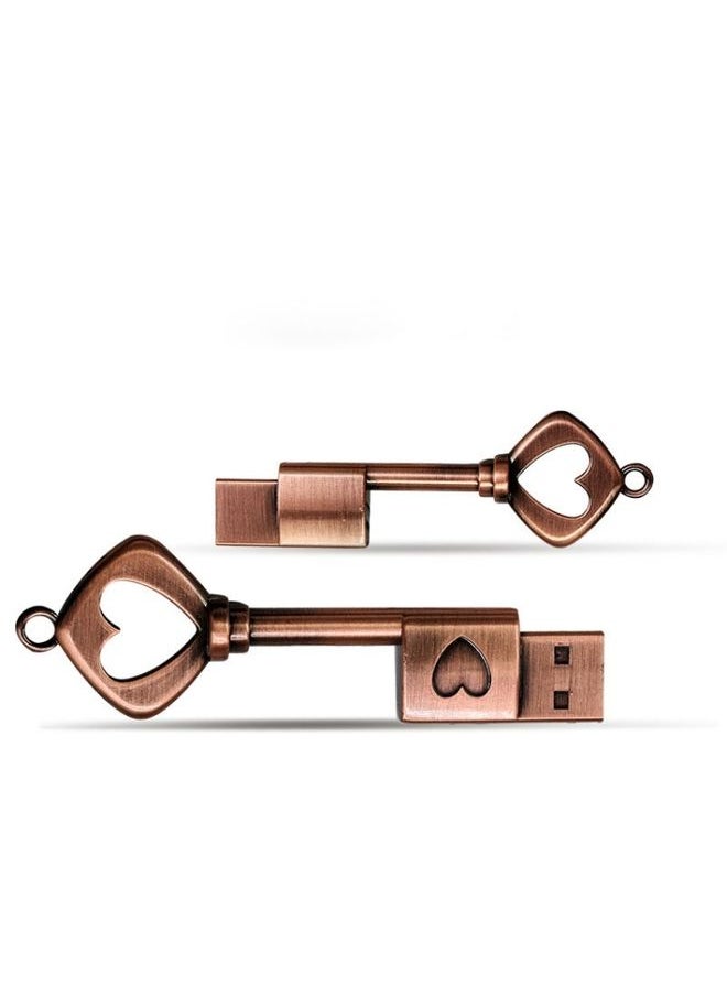 BURAQ MicroDrive 16GB USB 2.0 Copper Love Key U Disk  - Image 2