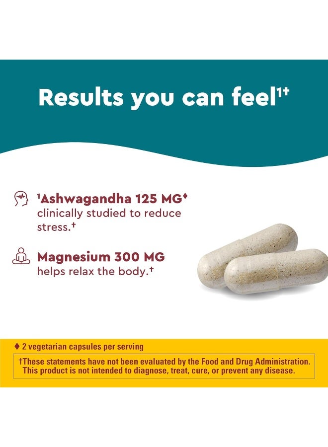 Nature Made Wellblends Calm & Relax, Ashwagandha 125 mg, Magnesium 300 mg, 54 Vegetarian Capsules - Image 3