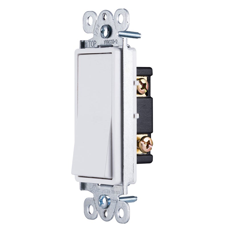 GE Paddle Rocker Switch - Single Pole Switch, On/Off, Replacement for Light Switches & Ceiling Fans, Grounding, UL Listed, White, 50726 - Image 2