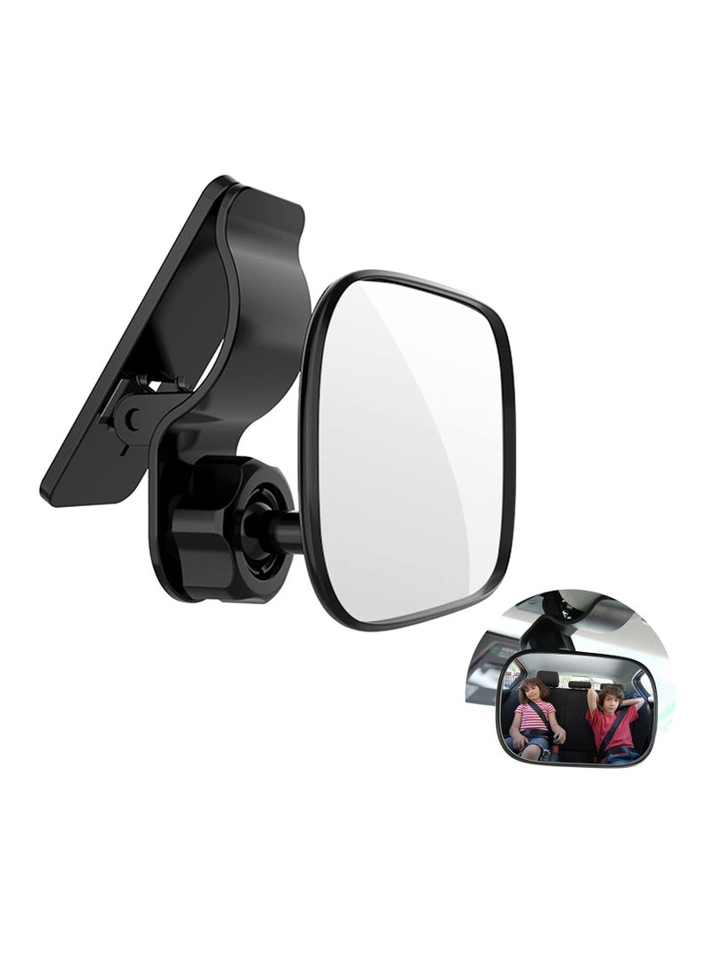 Baby Car Mirror for Rear View, Shatterproof Baby Backseat Mirror with Clip 360 Degree Adjustable Safety Car Seat Mirror for Back Seat Rear Facing Infant Clear Wide Vision Rear Facing Car Seat Mirror - Image 1