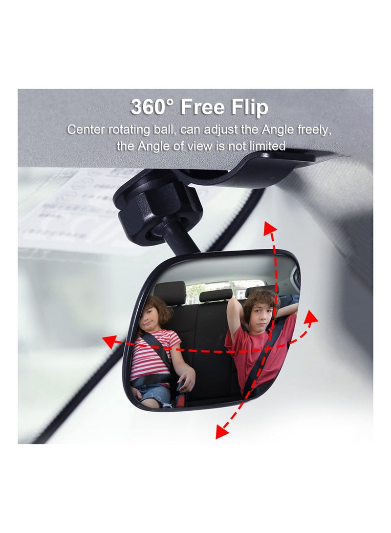 Baby Car Mirror for Rear View, Shatterproof Baby Backseat Mirror with Clip 360 Degree Adjustable Safety Car Seat Mirror for Back Seat Rear Facing Infant Clear Wide Vision Rear Facing Car Seat Mirror - Image 2