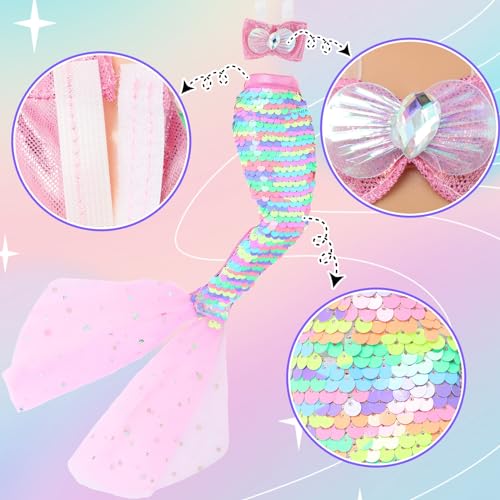 BLIJOLA Doll Clothes 5 Sets Sequins Dresses for 115 inch Girl Doll Including 2 Mermaid Clothes Swimwear 1 Evening Dress 2 Casual Dresses Party Outfits Fashion ShowSequin A - Image 5