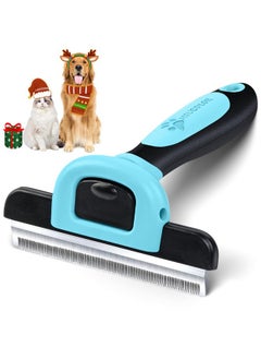 MIU COLOR ® Pet Deshedding Tool & Grooming Tool For Small, Medium & Large Dogs + Cats, With Short Hair And Long Hair Dogs & Cats (Size: Large With 4-Inch Edge)(Blue)  - Image 1