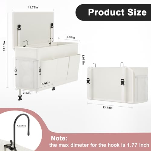 Edudif Dualpurpose Bedside Caddy Bedside Organizer Bed Caddy with 6 Pockets Versatile Bedside Storage Solution Magazine Remotes holder ideal for Home Dorm Hospital Crib Bed - Image 3