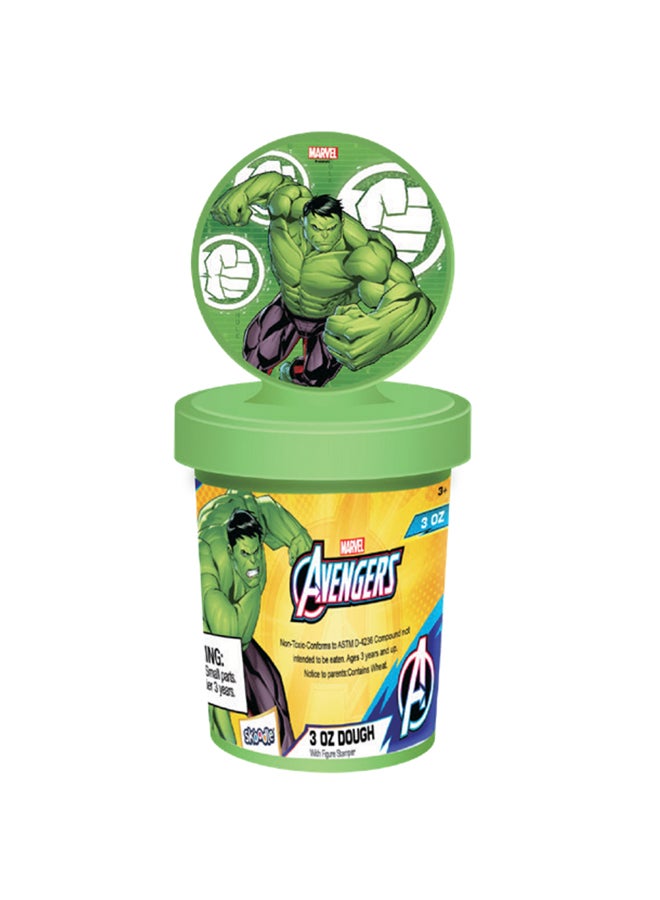 Marvel Hulk 3OZ Dough with Figure Stamper | Non-Toxic Clay for Kids | Creative Art Toy | Green - Image 1
