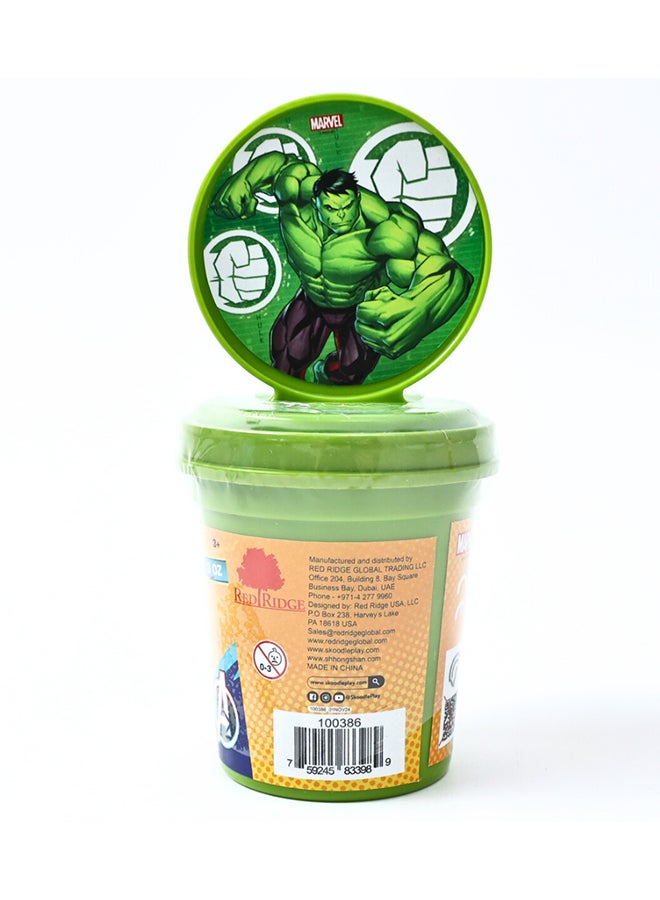 Marvel Hulk 3OZ Dough with Figure Stamper | Non-Toxic Clay for Kids | Creative Art Toy | Green - Image 3
