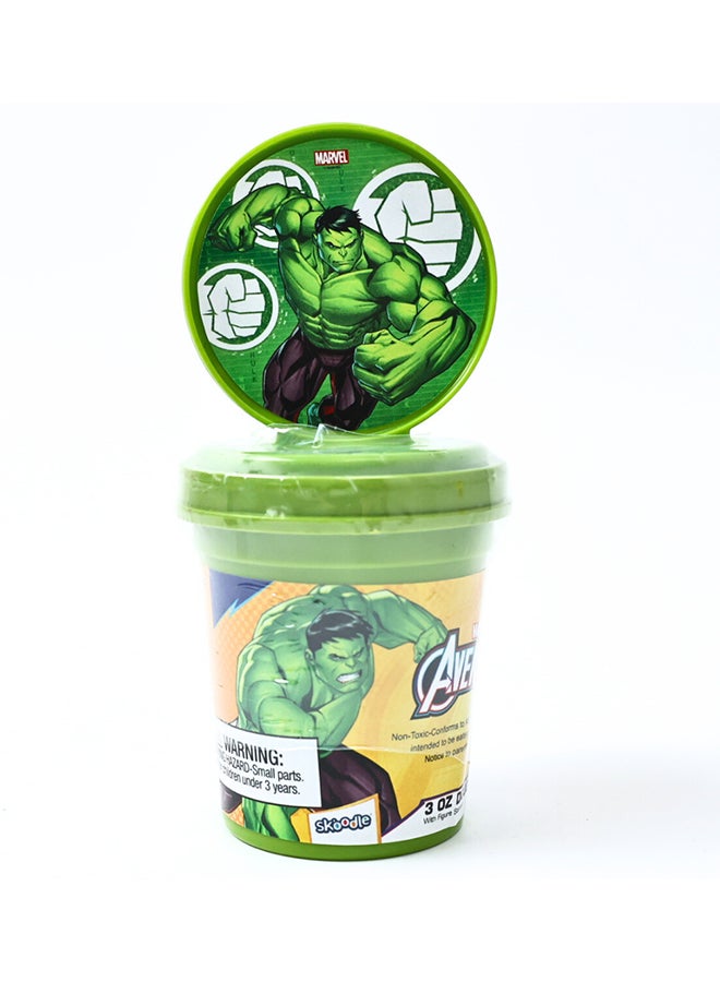 Marvel Hulk 3OZ Dough with Figure Stamper | Non-Toxic Clay for Kids | Creative Art Toy | Green - Image 2