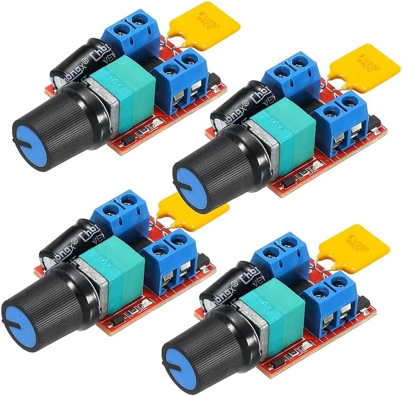 Gebildet 4 × وحدة تحكم سرعة محرك مصغرة، منظم سرعة PWM، مفتاح PWM قابل للتعديل DC 5V-35V 5A، مفتاح خافت سرعة 6V 12V 24V مع مؤشر LED - Image 1
