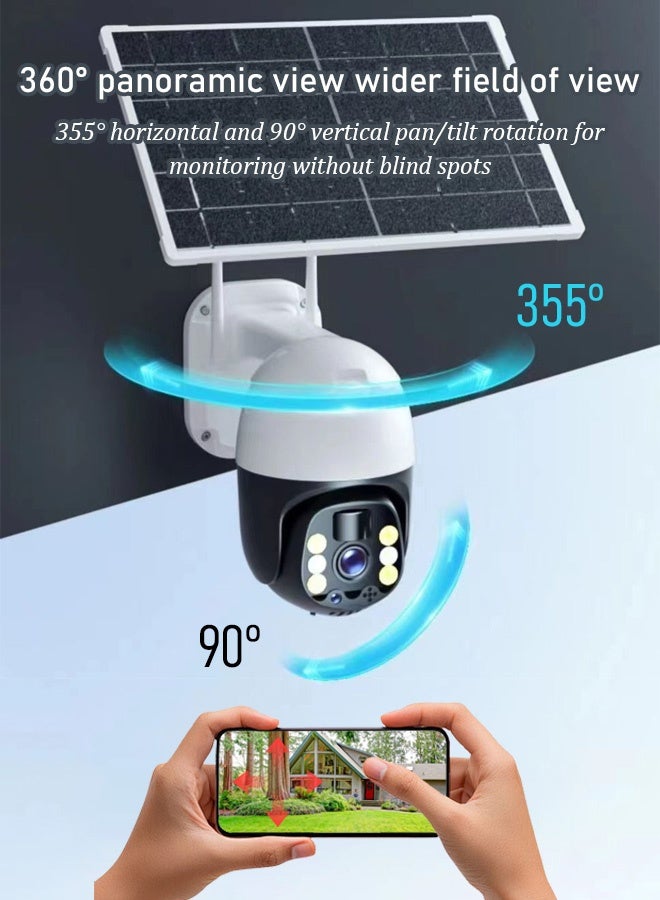 Outdoor Security Solar Camera  Wireless Camera for Home  full color, night vision, HD Camera 5MP Wi-Fi CCTV Camera Night Vision IP66 Dustproof Waterproof two-way talk support AI Human & Vehicle Detection Micro SD Card Slot (up to 256GB) - Image 3