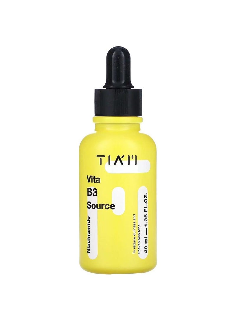 TIA'M Vita B3 Source, 1.35 fl oz, 10% Niacinamide Glow Serum with 2% Arbutin for Radiant & Balanced Skin, Vegan Korean Skin Care - Image 1