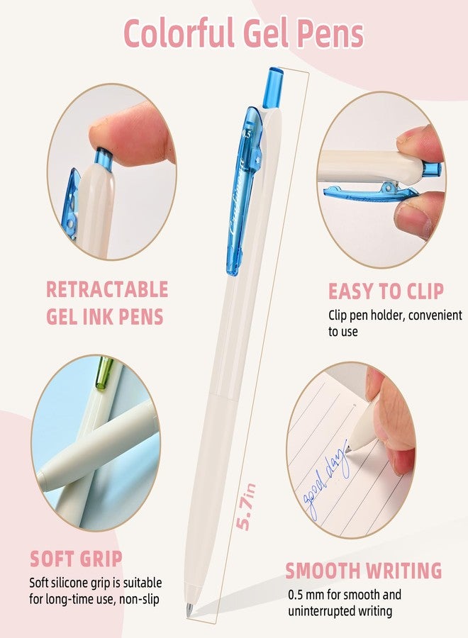 craftinova Colored Gel Ink Pens 0.5mm 8 Colors Retractable Quick Dry Colorful Ink Pen Fine Point Pens, Comfort Grip for Office School Drawing Journaling and Note Taking - Image 2
