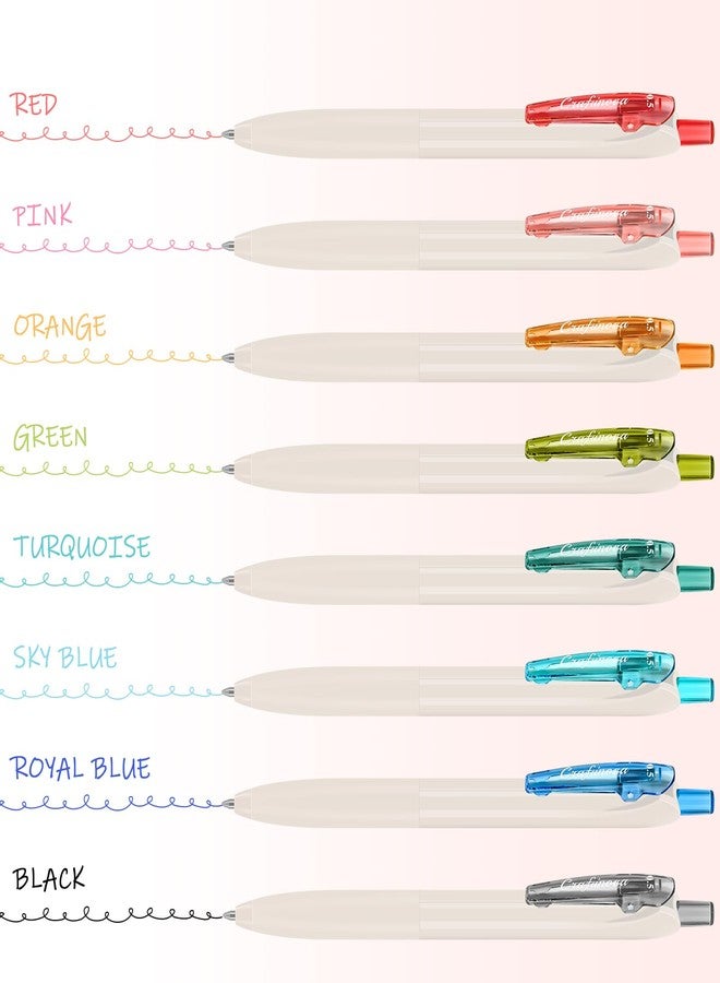 craftinova Colored Gel Ink Pens 0.5mm 8 Colors Retractable Quick Dry Colorful Ink Pen Fine Point Pens, Comfort Grip for Office School Drawing Journaling and Note Taking - Image 5