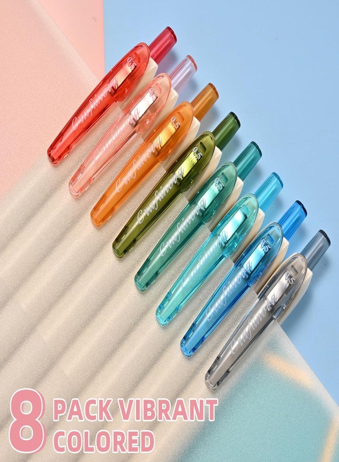craftinova Colored Gel Ink Pens 0.5mm 8 Colors Retractable Quick Dry Colorful Ink Pen Fine Point Pens, Comfort Grip for Office School Drawing Journaling and Note Taking - Image 3