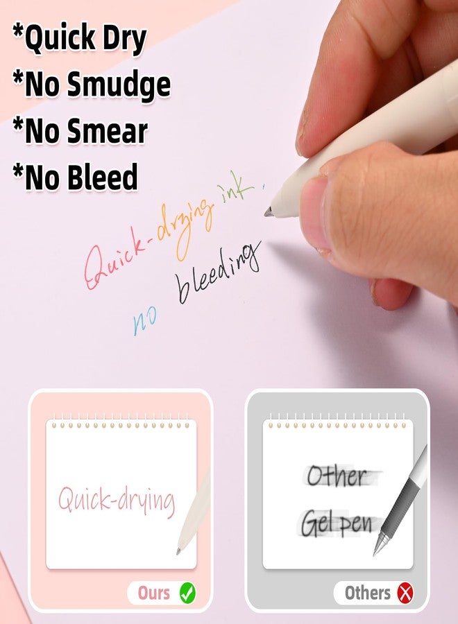 craftinova Colored Gel Ink Pens 0.5mm 8 Colors Retractable Quick Dry Colorful Ink Pen Fine Point Pens, Comfort Grip for Office School Drawing Journaling and Note Taking - Image 4