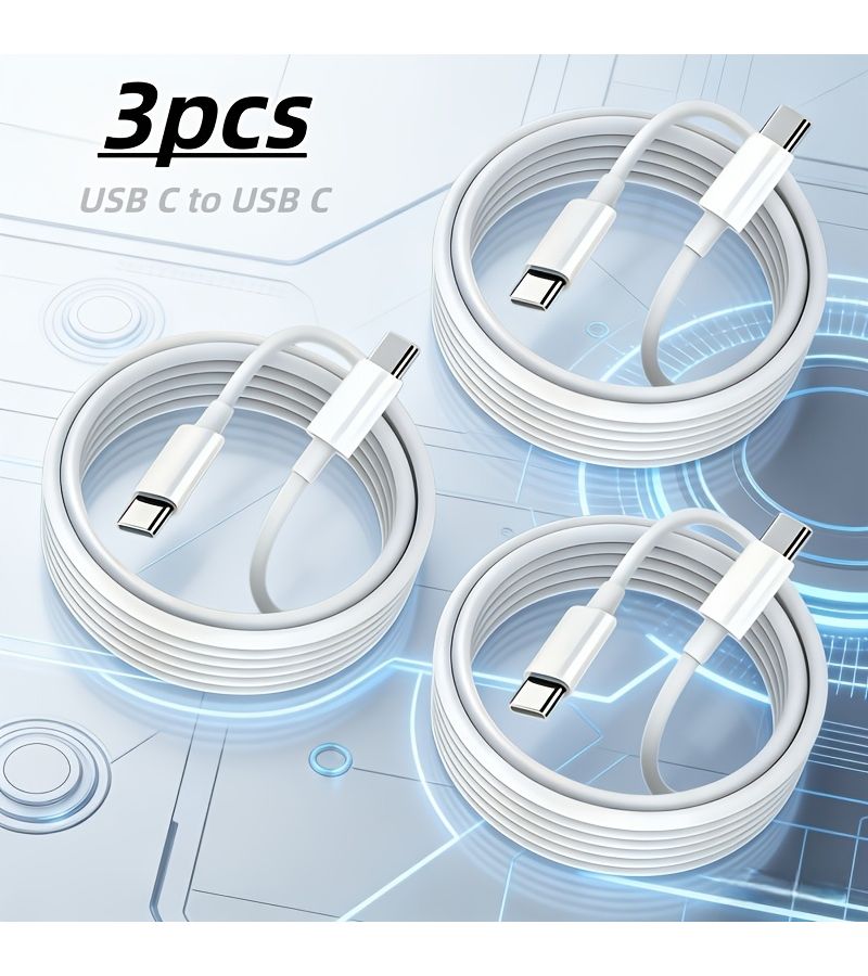 USB C Cable 3 Pack Type C Fast Charging Cord For Android Phones Tablet - Image 1