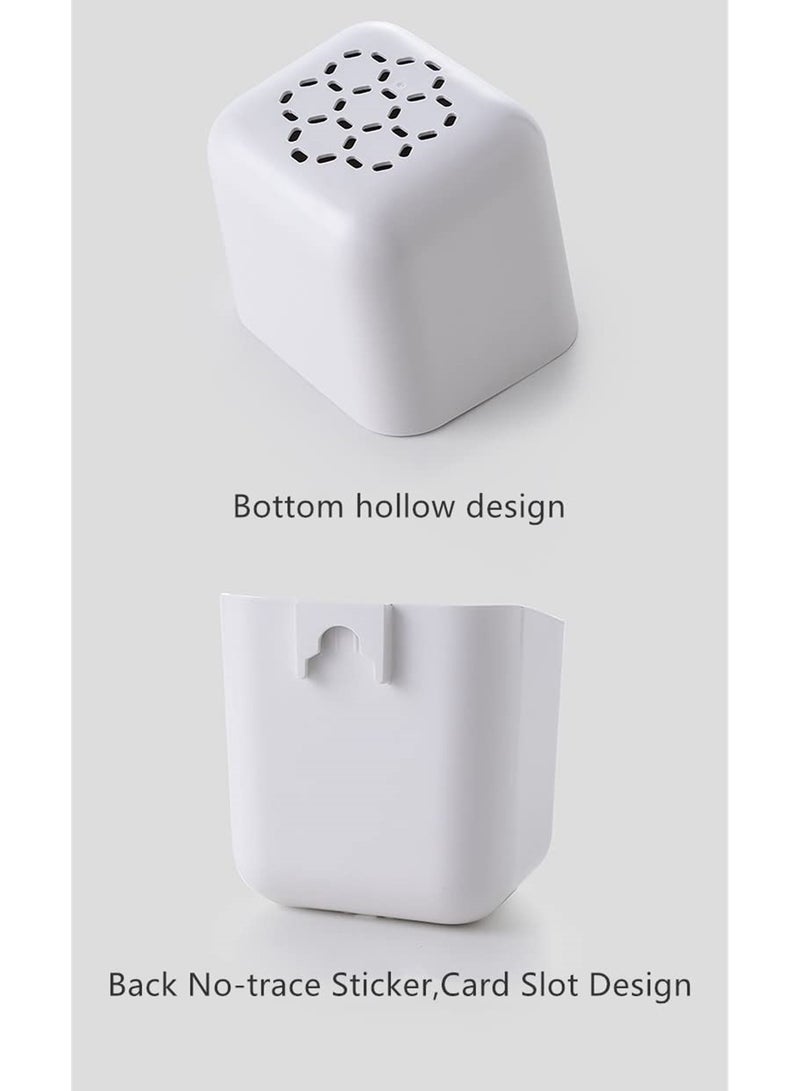 Excefore Wall Mount Toothbrush Holder, 2 Pack Self Adhesive Wall Mounted Tooth Brush Holder for Electric Toothbrush, Toothpaste, Razor (White) - Image 3