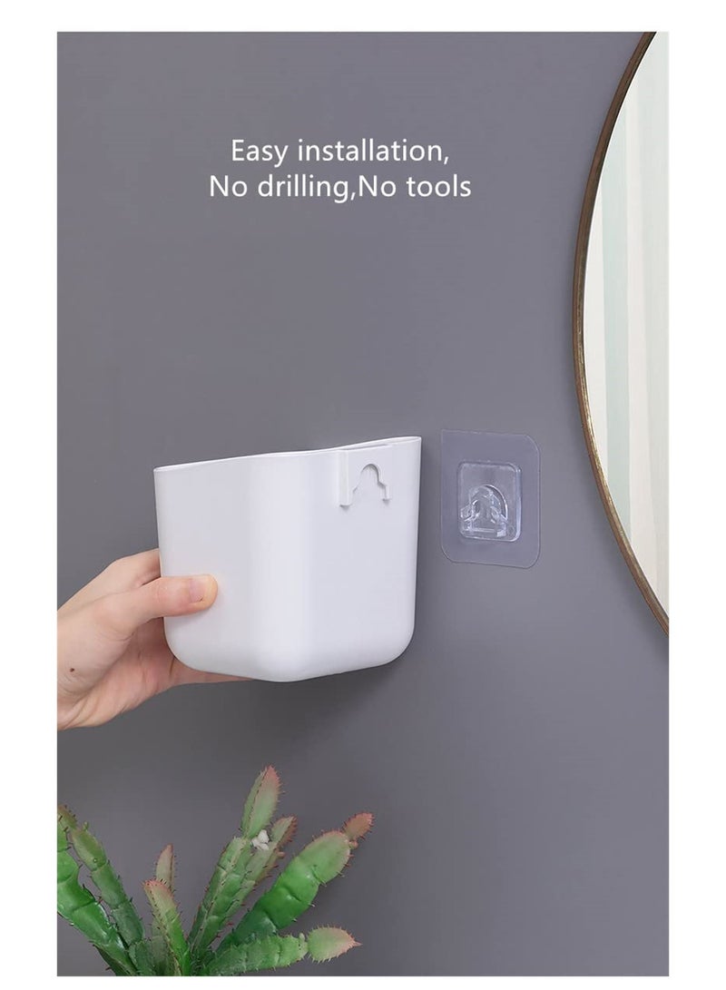 Excefore Wall Mount Toothbrush Holder, 2 Pack Self Adhesive Wall Mounted Tooth Brush Holder for Electric Toothbrush, Toothpaste, Razor (White) - Image 4