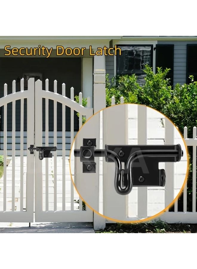 1pc Black Stainless Steel Security Door Latch With Padlock Hole Slide Bolt - Image 2