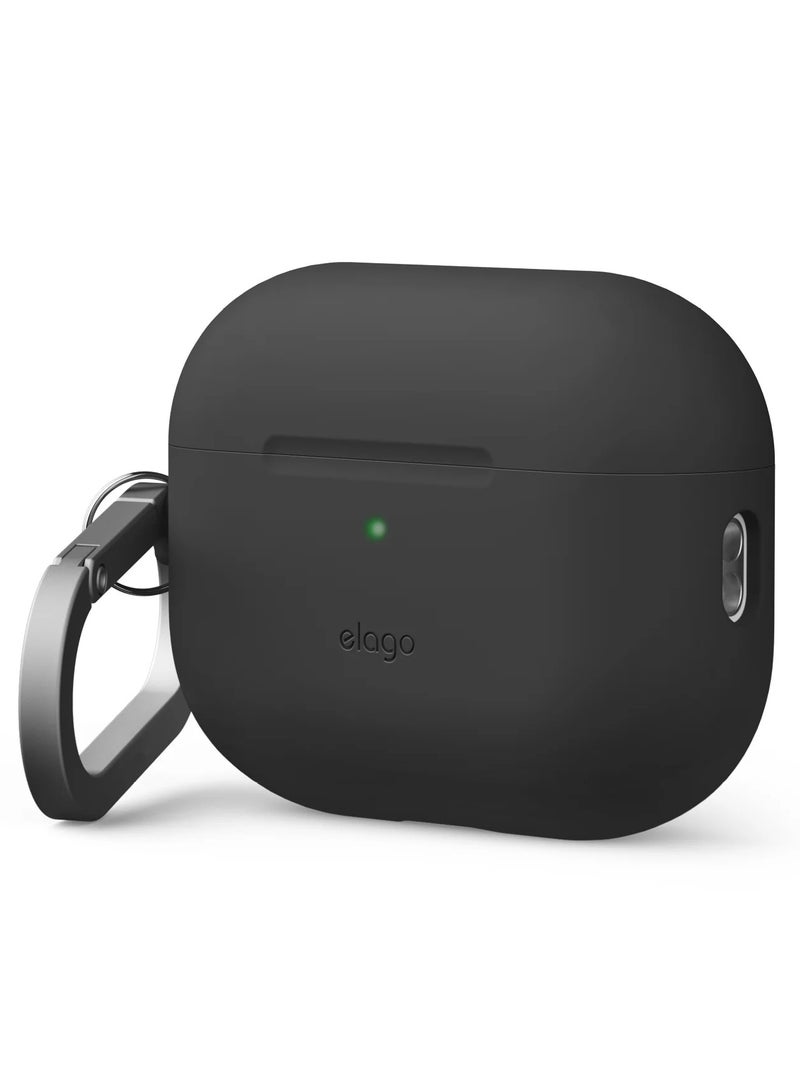 Elago Silicone Hang designed for Airpods Pro 3 [3rd Generation] Secure Fit Case Cover with Carabiner - Black
