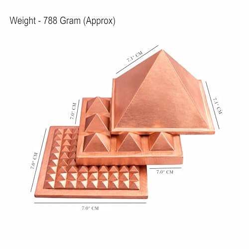 TREE MAISON CORONATING HOMES Vastu Copper 3 Layer Pyramid | Pure Copper Vastu Remedy | 3-Inch |Pyramid for Positive Energy, Health & Wealth | Vastu Dosh Remedies for Home & Office | Pack of 1 - Image 2