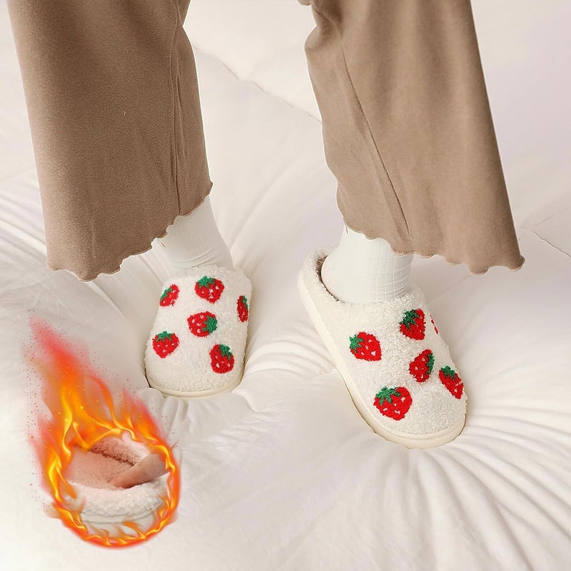 Excefore House Slippers for Women, Winter Plush Slipper with Memory Foam, Fluffy Soft Warm Slip On House Slippers, Anti-Skid Cozy Plush Warm Couple Slippers for Indoor Outdoor Slippers Girls Women Men - Image 2