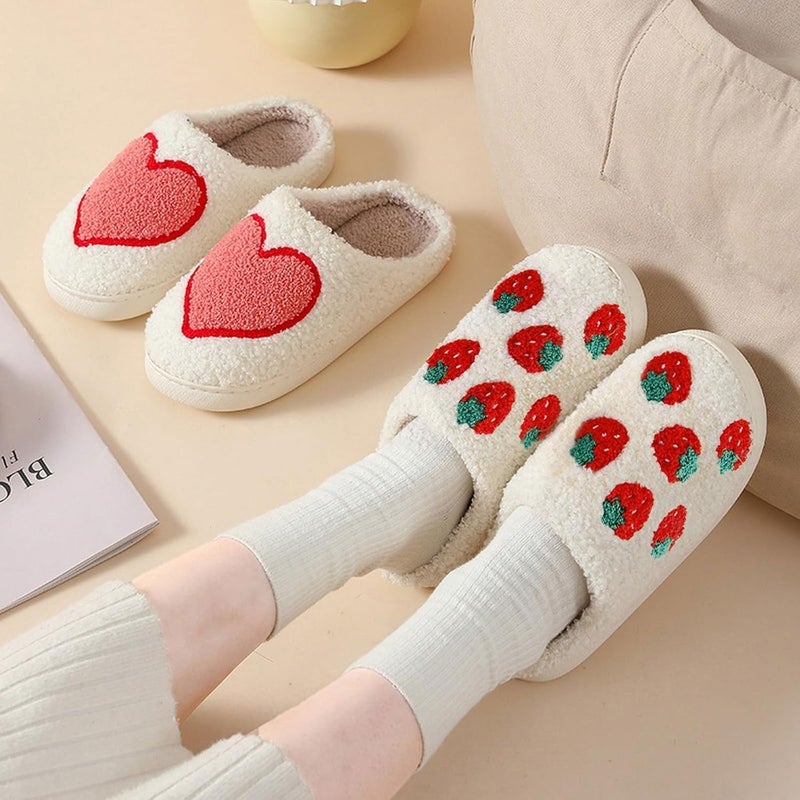 Excefore House Slippers for Women, Winter Plush Slipper with Memory Foam, Fluffy Soft Warm Slip On House Slippers, Anti-Skid Cozy Plush Warm Couple Slippers for Indoor Outdoor Slippers Girls Women Men - Image 3