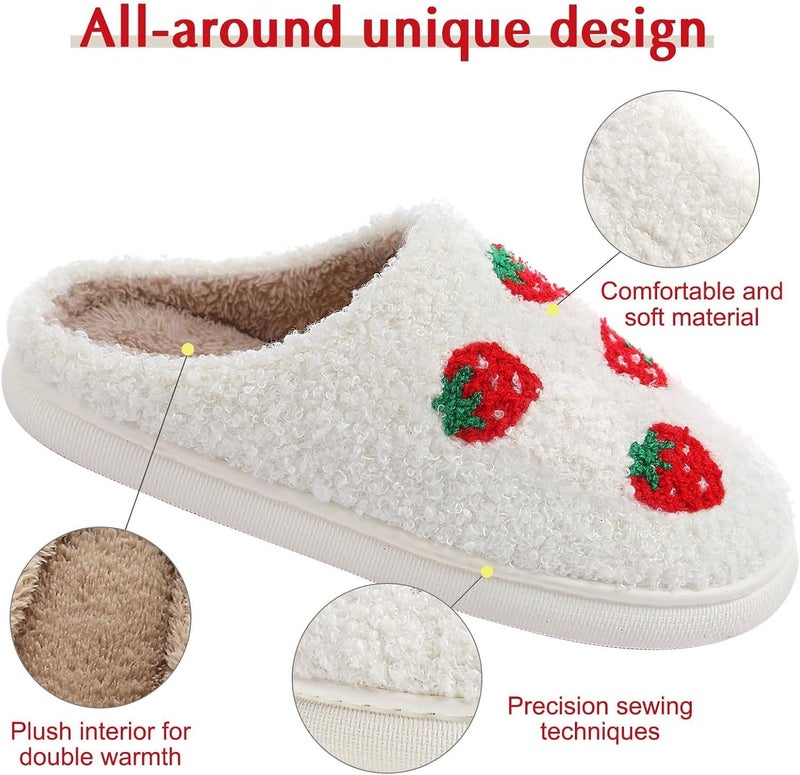 Excefore House Slippers for Women, Winter Plush Slipper with Memory Foam, Fluffy Soft Warm Slip On House Slippers, Anti-Skid Cozy Plush Warm Couple Slippers for Indoor Outdoor Slippers Girls Women Men - Image 4