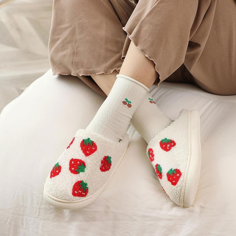 Excefore House Slippers for Women, Winter Plush Slipper with Memory Foam, Fluffy Soft Warm Slip On House Slippers, Anti-Skid Cozy Plush Warm Couple Slippers for Indoor Outdoor Slippers Girls Women Men - Image 5