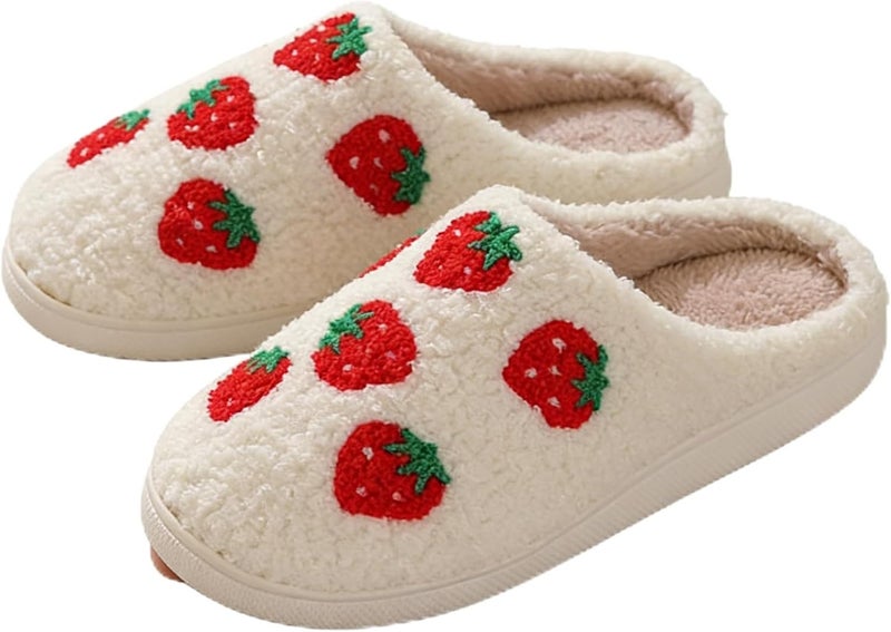 Excefore House Slippers for Women, Winter Plush Slipper with Memory Foam, Fluffy Soft Warm Slip On House Slippers, Anti-Skid Cozy Plush Warm Couple Slippers for Indoor Outdoor Slippers Girls Women Men - Image 1