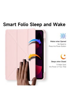 I47 Protective Case for iPad t10 10.9 inch, Flip Cover with Apple Pencil Holder, Smart Device Cover Pink  - Image 3
