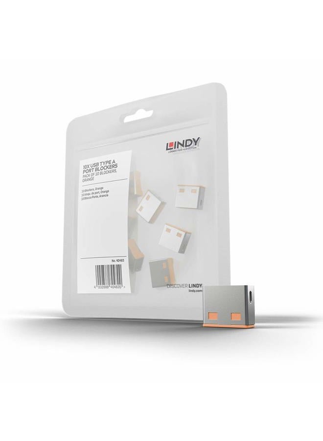 LINDY 40463 10 USB Portschlösser orange - Image 1