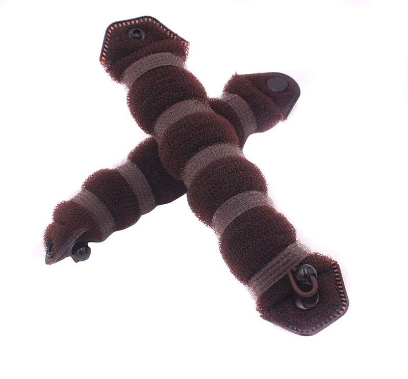 NaRaMax 3PCS Magic Hair Styling Hot Twist Ring Former Shaper Fashion Doughnut Chignon Clip for Women, Girls (1 Large+2 Small) (Brown) - Image 2