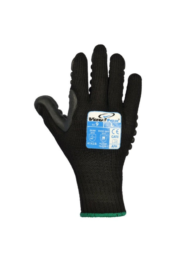 Vaultex AFH Palm Coated Anti Vibration Gloves, Color Black, Size XL, 1Pair/Pack - Image 1