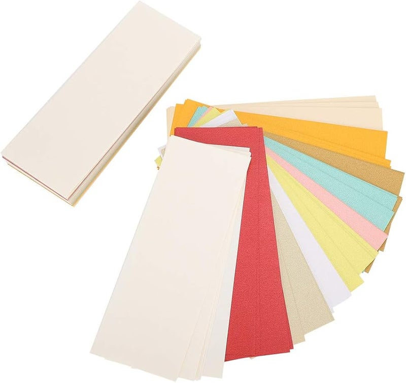 ورق مقوى معدني لامع 100 ورقة مقاس 16x6 سم بألوان متنوعة لصنع الدعوات - Image 1