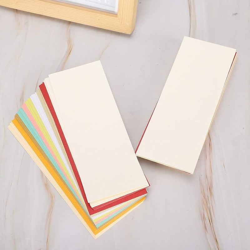 ورق مقوى معدني لامع 100 ورقة مقاس 16x6 سم بألوان متنوعة لصنع الدعوات - Image 3