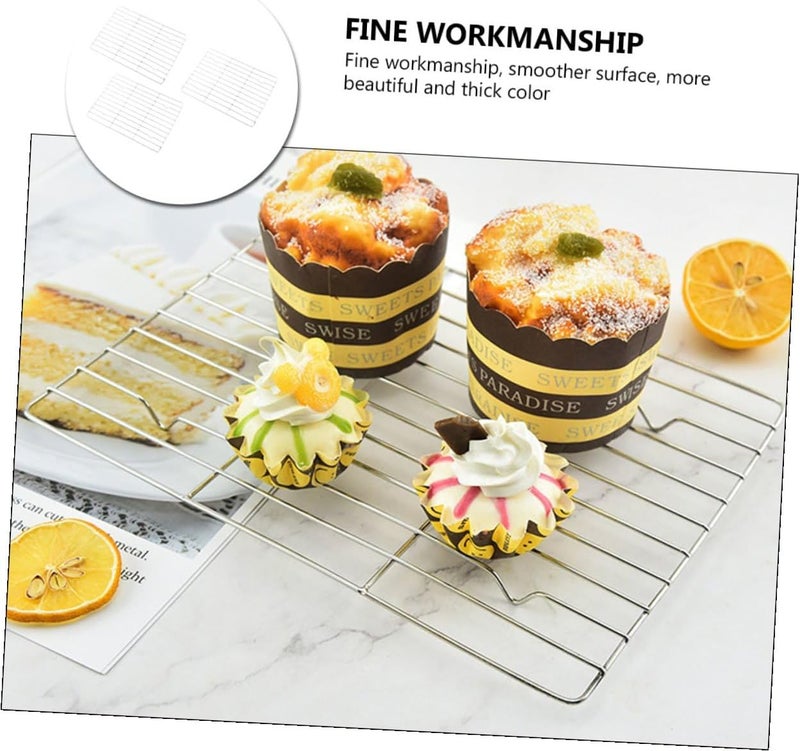 LABRIMP 3pcs Nonstick Stainless Steel Cake Cooling Racks Baking Cooler Shelf Set for Bread Cookies Pastry Baking and Food Cooling - Image 4