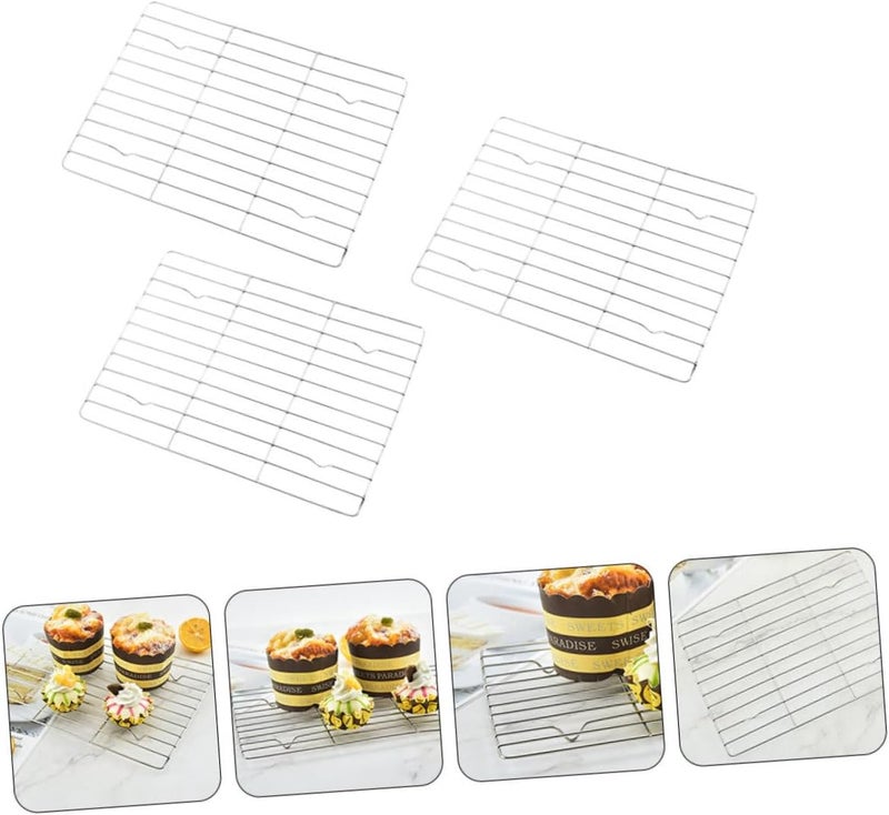 LABRIMP 3pcs Nonstick Stainless Steel Cake Cooling Racks Baking Cooler Shelf Set for Bread Cookies Pastry Baking and Food Cooling - Image 5